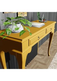 Resim Roys Ahşap 130 Cm Hardal Çekmeceli Petek Üstü Yüksek Dresuar Ahşap 