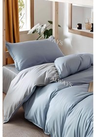 Resim Always Çarşafı Lastikli Çift Taraflı Tek Kişilik Nevresim Takımı Mavigritek 