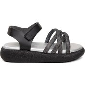 Resim Minican Şa F 006 Filet Kız Çocuk Düz Sandalet Siyah Siyah 