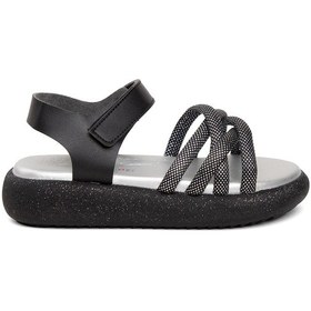 Resim Minican Şa F 006 Filet Kız Çocuk Düz Sandalet Siyah Siyah 