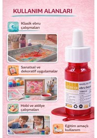 Resim Sarı Renk Ebru Boyası 25 Ml Yoğun Pigment, Su Bazlı 