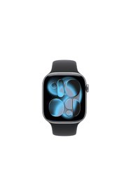 Resim Apple Watch Series 11 GPS 46mm Space Grey Aluminium Case with Black Sport Band - M/L MEV44TU/A 