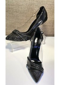 Resim Oxygen 2360 Kadın Şeffaf Taşlı Abiye Ayakkabı Siyah 