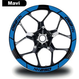 Resim Mavi Cf Moto 250 Nk Geniş Jant Sticker Etiket Modeli 
