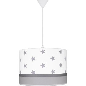 Resim Şenay Aydınlatma Çocuk Odası Silindir Kumaş Avize Sarkıt-Beyaz Yıldız 