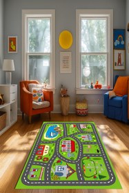 Resim Kessy Home Studio Eğitici Yol Desenli Çocuk Oyun Halısı Dijital Baskı Yıkanablir Kaymaz Taban Çocuk Odası Halısı 2 