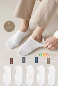 Resim Color Socks 5 Çift Spor Ayakkabı Görünmez Çorap Seti (ayaktan Çıkmayan) 