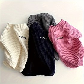 Resim 1 adet Şık Pet Turtleneck Kazak - Yumuşak Polyester, Yuvarlak Yaka, Makinede Yıkanabilir, Küçükten Orta Irklara Uygun, Sonbahar ve İlkbahar Modası, Pet Giyim | Şık Pet Giyim | Dokulu 