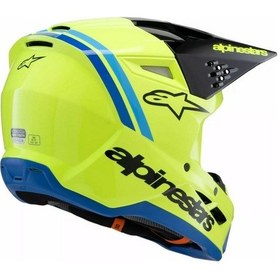 Resim Alpinestars Sm3 Youth Radium Off-road Çocuk Genç Motosiklet Kaskı Sarı Siyah Mavi 