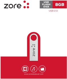Resim Zore Metal USB Flash Disk 8GB-Gümüş Gümüş 