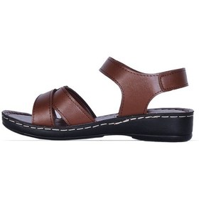 Resim Moda Ayakkabı 186 Polero Ortapedik Kadın Yazlık Sandalet Kahverengi 
