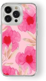 Resim iPhone 13 Pro Max ile Uyumlu Çiçek Tasarım Baskılı Şeffaf Kılıf 