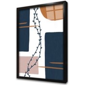 Resim Sarmaşık Ve Modern Desenler Çerçeveli Cam Tablo-173379 