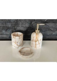 Resim Bal Mermer 3'lü Banyo Seti-1 Beyaz 