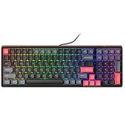 Resim Machenike K600-B100 Lite Kablolu Red Switch RGB Siyah İngilizce Gaming Klavye 