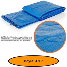 Resim NetBazaars EBATLI BRANDA, 4X7 ÇADIR 140 GR/M2 SU GEÇİRMEZ KAMYON SAMAN İNŞAAT GÖLGEEME ÇADIRI 