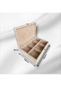 Resim Ahşap Boyanabilir 6 Bölmeli Saat-takı-aksesuar-organizer Kutu 