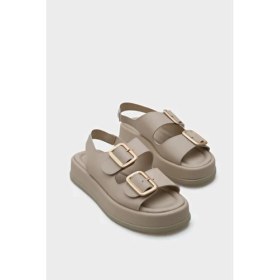 Resim Capone Outfitters Denice Dolgu Topuklu Çift Bantlı Tokalı Kadın Sandalet 