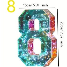 Resim Tongdashop 8 Numaralı Led Harf Işığı - Usb Ve Pil İle Düğün Doğumgünü Ofis Dekorasyonu Numara 8 