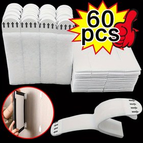 Resim 60 Şerit Ağır Hizmet Adhesive Şeritler Resim Asmak İçin, Delik Çıkarma Gerektirmez, Çift Taraflı Bant, Pürüzsüz Yüzeyler İçin Uygun, Fotoğraflar ve Noel Dekoru İçin İdeal, Noel İçin En İyi 