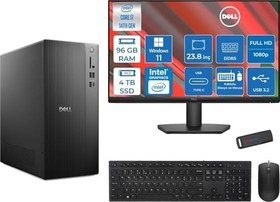 Resim Dell Tower ECT1250 Intel® Core™ İ7-14700 96GB Ddr5 4tb SSD Intel® UHD Graphics 770 WIN11PRO +23.8" Monitör Tower Masaüstü Bilgisayar 24RPLSR007P35+ZETTAUSBBELLEK 