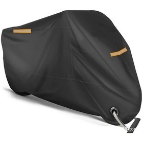 Resim Turcoshop11 M Model 190t Ağır Hizmet Motosiklet Örtüsü Polyester Dayanıklı Reflektif Kayışlı 