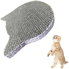 Resim Yıldızan dekordelisi Kedi Kafalı Karton Kedi Tırmalama 28x15 Cm dekordelisi 2026 1216587 