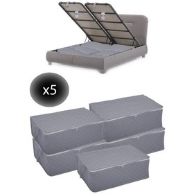 Resim Adarya Home 5 Adet Bazaaltı Hurç 60 x 40 x 22 - Büyük Boy Baza Hurcu - Antrasit 