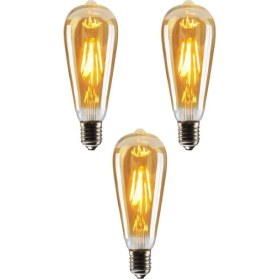 Resim Cata CT-4350 4W (30W) Armut Rustik Ampul Amber 3 Adet Edison Ampul 