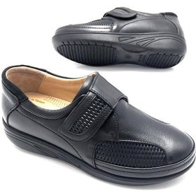 Resim Derilax Mira Hakiki Deritam Ortopedik Cırtlı Kadın Anne Ayakkabı Siyah Siyah 