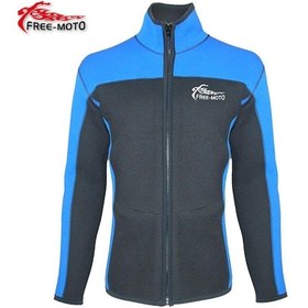 Resim Free-Moto Motorsikletçi Neopren Mavi Polo Mont 