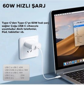 Resim Ally 5in1 Apple Uyumlu iPhone+ Type-c+ Usb Seyahat İçin 60w Hızlı Şarj Kablo Seti- 5775 