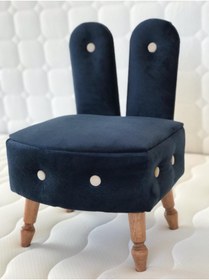 Resim ASELYA HOME Bunny Kid Seat Tavşan Çocuk Koltuğu Lacivert Krem Düğmeli 