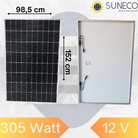 Resim 305w Watt Half-cut Monokristal Solar Yüksek Amper Güneş Paneli 