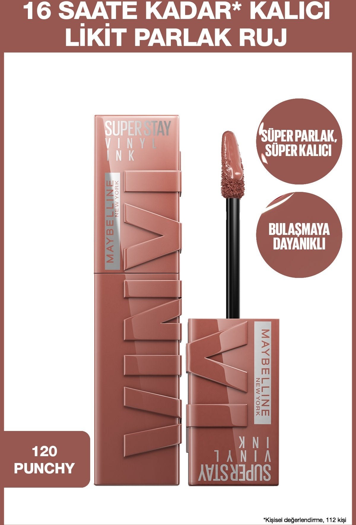 Maybelline New York Super Stay Vinyl Ink Likit Parlak Ruj - 120 Punchy Fiyatı ve Özelliklerı - Badem