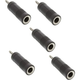 Resim Ata Elektronik 5 Adet Jak Çevirici Dönüştürücü Ses Aux Gitar Saz Keman Mikrofon Kulaklık Jak Jack Çevirme 6.3mm - 3,5mm Kalın 