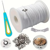 Resim 61,0 metrelik Mum Çekirdek Tutucu Dumanı Olmayan Aromaterapi Silindirik Mum İpliği Mum Yapım Kiti DIY Mum Makinesi 