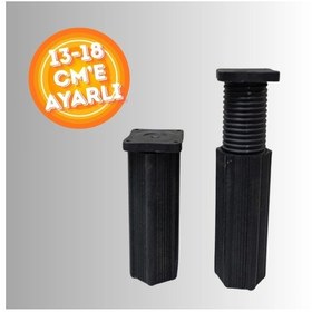 Resim 13-18 Cm'e Ayarlanabilir Destek Ayağı Orta Ayak Yükseltilebilir Koltuk Mobilya Orta Ayağı Siyah 