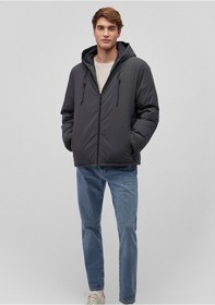 Resim Mavi - Kapüşonlu Antrasit Şişme Mont 0110352-86803 Gri 