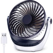 Resim SKY Masa Fanı Güçlü Hava Akışı ile Küçük Masa Fanı Ultra Sessiz Taşınabilir Fan Hızı Ayarlanabilir Kafa 360 ° Dönebilen Mini Kişisel Fan İçin (Yurt Dışından) 