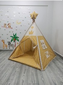 Resim Kızılderili Oyun Çadırı Yıldız Rüyası Sarı 