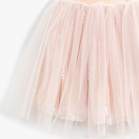 Resim Kız Bebek Mini Simli Tül Etek Volanlı 
