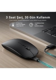 Resim Coofbe Ergonomik Şarj Edilebilir Sessiz 2.4g Kablosuz Bluetooth Mouse Şarjlı Kablosuz Mouse 