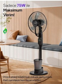 Resim Buzlu Vantilatör Buharlı Nemlendirici Fan Zaman Ayarlı Ultra Sessiz 75 Oda Soğutucu 