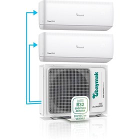 Resim Baymak Elegant Prime Multi Duvar Tipi Split Klima 18 Dış Ünite (1X2 IÇ ÜNİTE 9 9)boru Ve Montaj Hariçtir 
