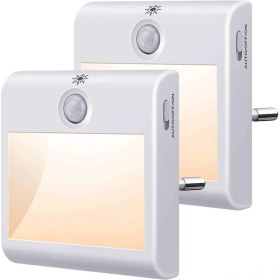 Resim Qingmipy Led Hareket Sensörlü Gece Lambası, Koridor/merdiven Işığı, Otomatik Algılama, Göz Korumalı, Enerji Tasarruflu, Basit Tasarım Avrupa Standartı, 2 Adet Beyaz 