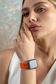 Resim Quse Transparan Reçine Kordon, Apple Watch Series 11/10/9/8/7/6/5/SE/SE2/SE3 ile Uyumlu, 42mm/41mm/40mm/38mm & 46mm/45mm/44mm 