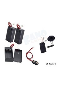 Resim FANO (2 Adet)-9 Volt Pil Yuvası Kapaklı Switchli Aç Kapa özelliği 