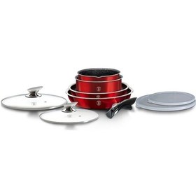 Resim Tivoli By Berlinger Haus 9 Adet Tencere Seti Metallic Line Burgun 