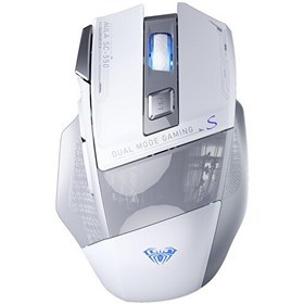 Resim SC550 4800 Dpi 7 Tuşlu Makrolu 2.4 GHz Kablosuz Optik RGB Oyuncu Mouse Beyaz 
